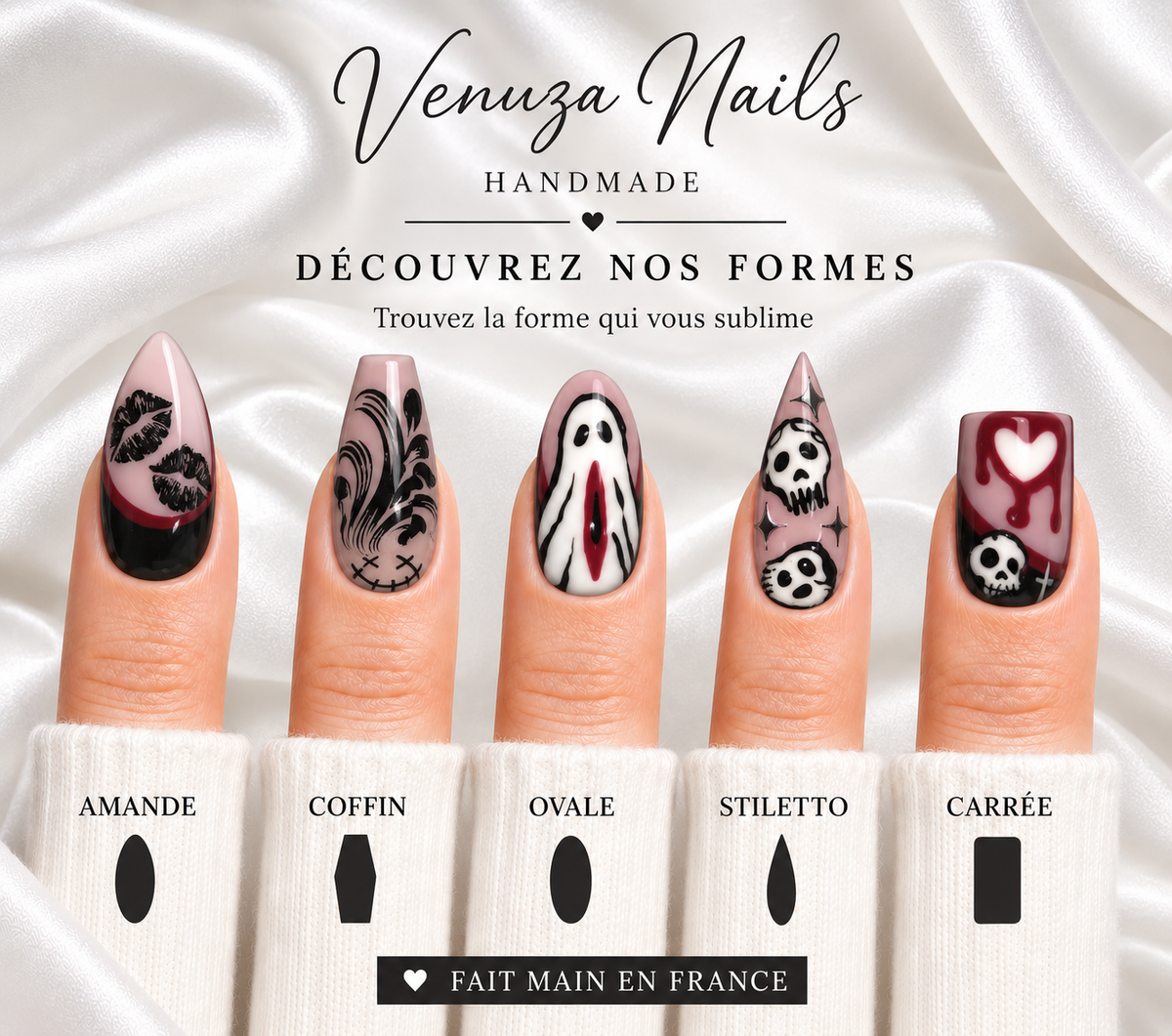 Kiss The Ghost - Press On Nails Gothique Halloween