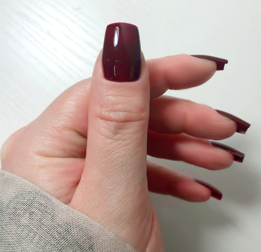 press on nails marron rouge