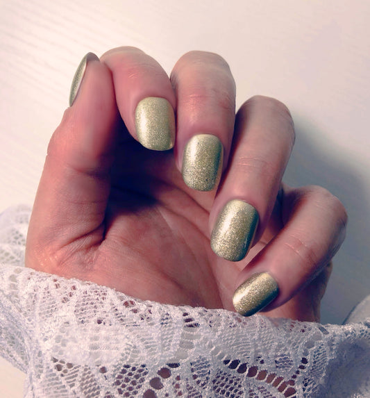faux ongles couleur or, press on nails gold