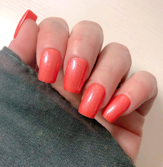 faux ongles peche scintillant, press on nails peach ultra glittery