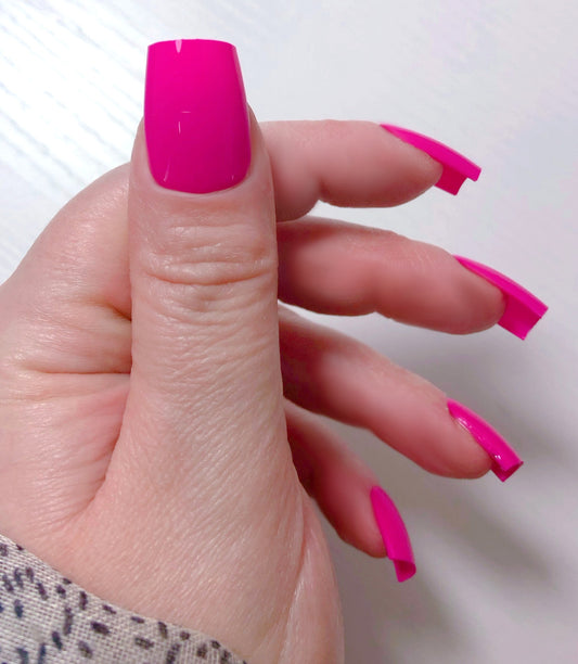 faux ongles rose vif, press on nails pink bright