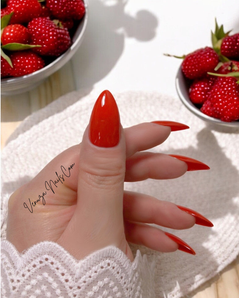 press-on-nails-brun-rouge-couleur-unie-sienna