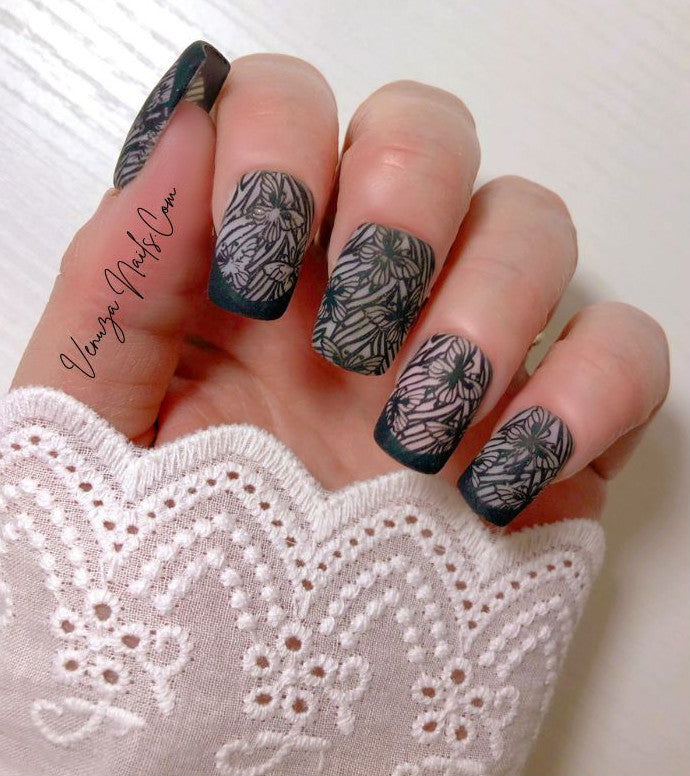 press-on-nails-french-manucure-noire-papillons-noirs-black-nature