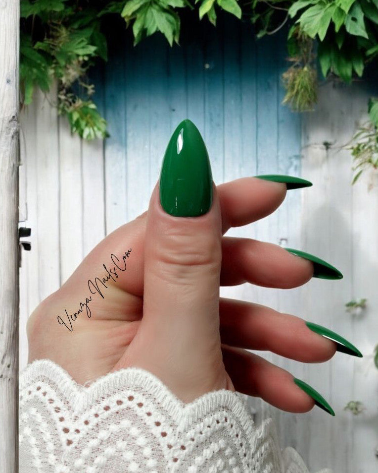 press-on-nails-vert-couleur-unie-verde