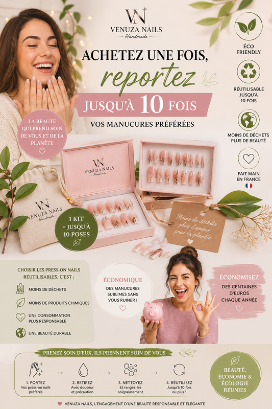 Achetez une Fois, Reportez Jusqu'à 10 Fois Vos Press-on Nails