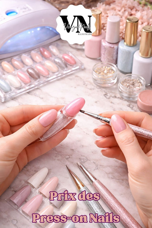Fabrication de press-on nails faits main avec vernis semi-permanent et capsules en atelier professionnel