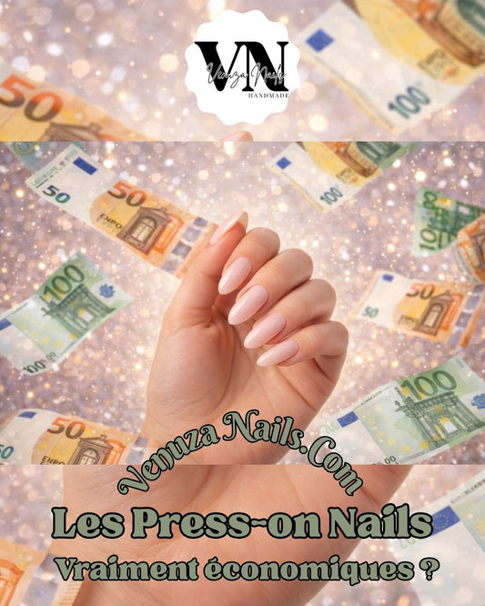 main de femme portant des press on nails nude, billets en euros volant tout autours, theme de l'article : Les press on nails sont-ils vraiment économiques?