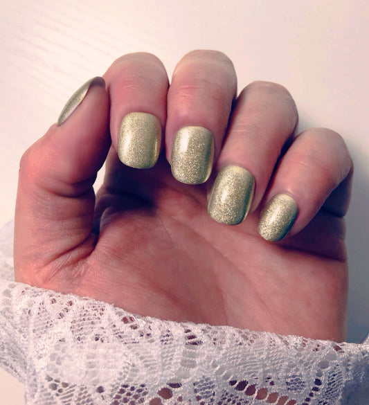 faux ongles couleur or, press on nails gold