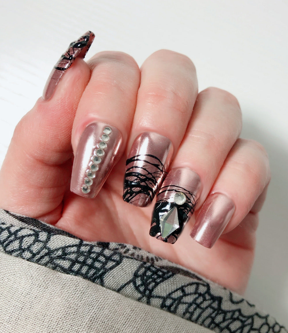 faux-ongles-rose-gold-spider-gel-strass-5