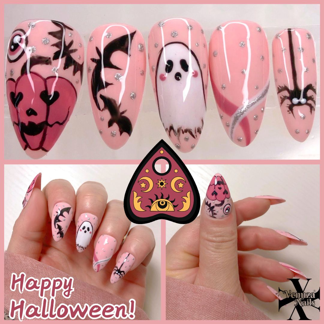 Pink Halloween - Venuza Nails