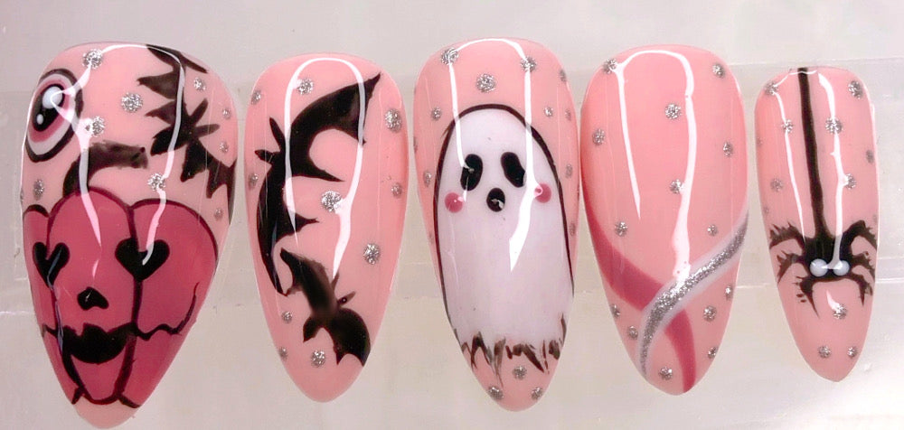 Pink Halloween - Venuza Nails