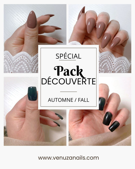 Ongles Press-on - Automne Pack découverte ( 2 kits couleur unie )