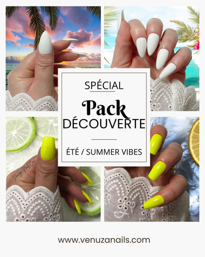 Ongles Press-on - Eté Pack découverte ( 2 kits couleur unie )