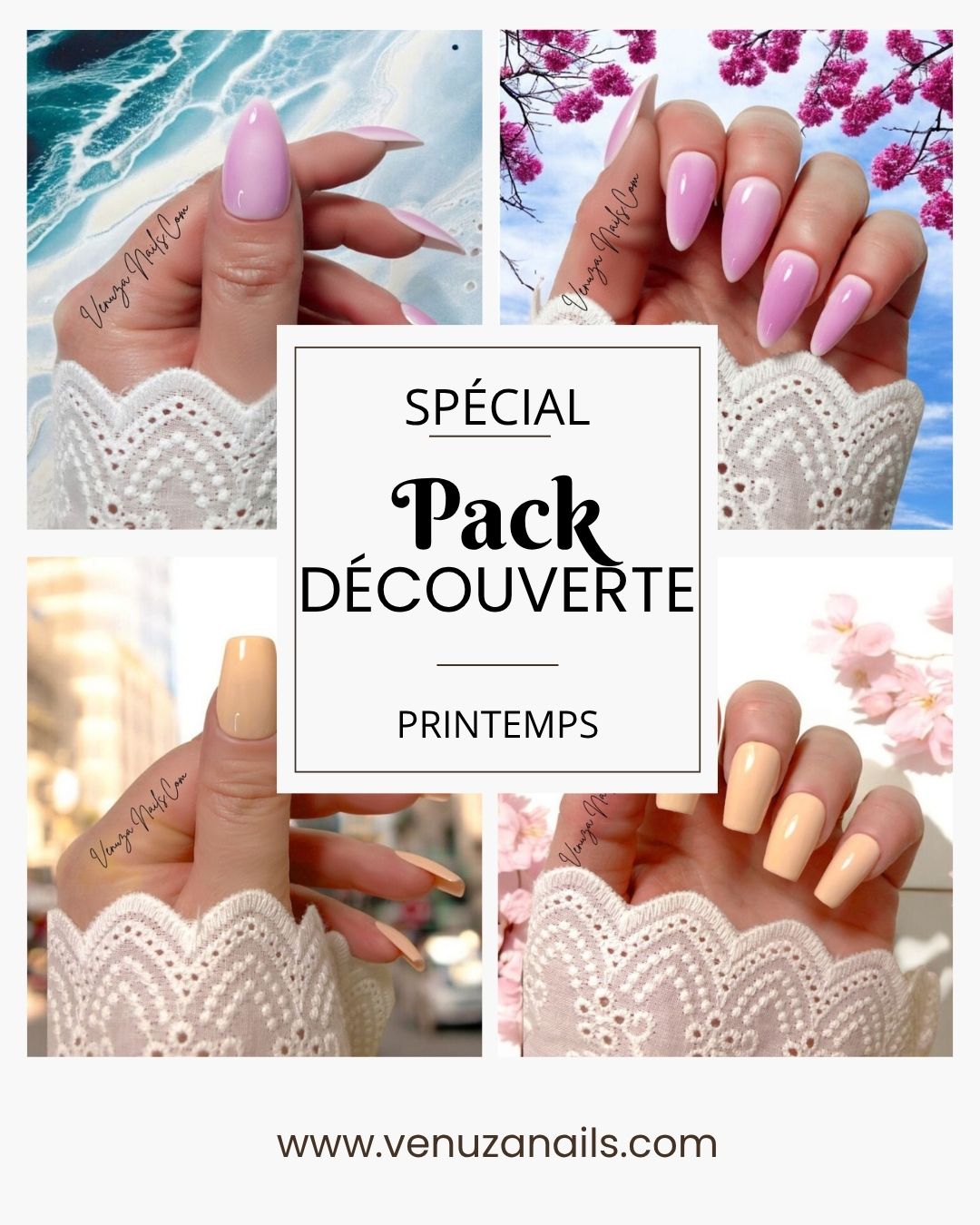 Ongles Press-on - Printemps Pack découverte ( 2 kits couleur unie )