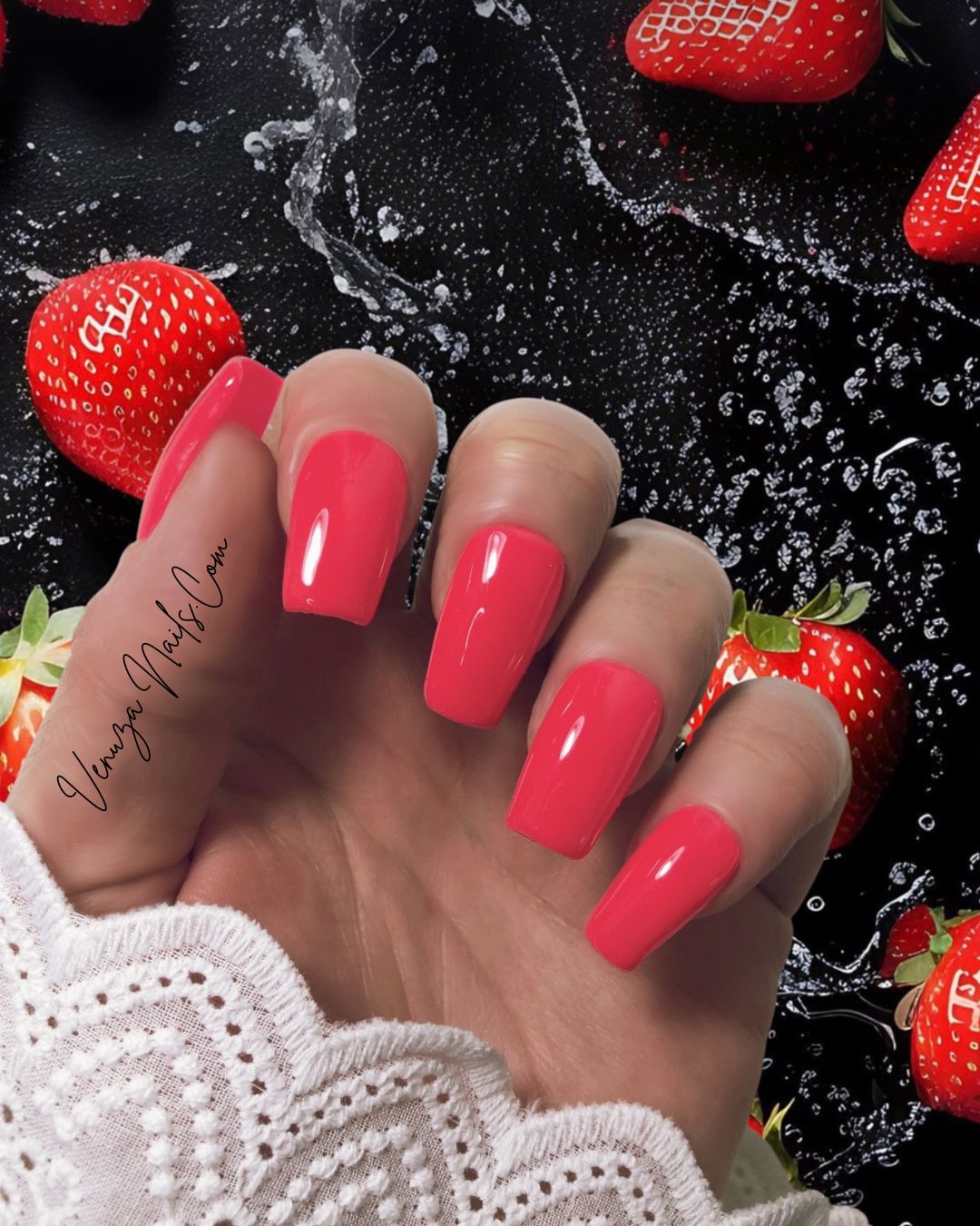press-on-nails- rose-fluo-flash-pink-couleur-unie