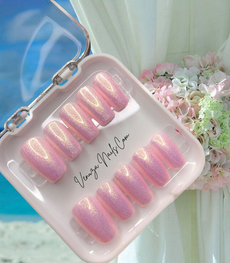 press-on-nails-pink-champagne-couleur-unie